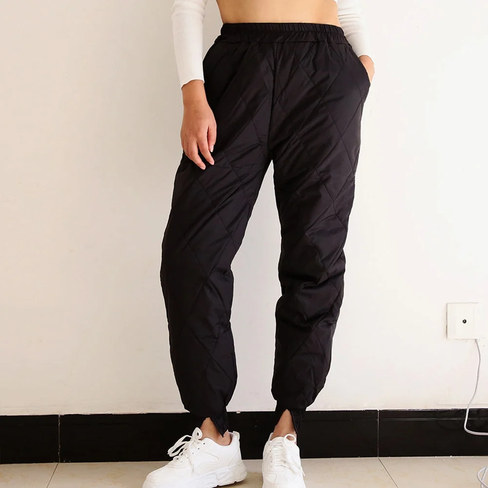 Winter Down Pants Women Warm Soft Thick Female High Waist Plus Size New Casual Pant Windproof Outdoor Sportswear Ladies Trousers