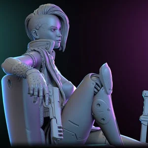Pornhint Molly Mayhem Cyborg Mercenary Veteran of 4th Corporate War 1:10th and 14th Scale NSFW topless and SFW Model by Ritual Casting NSFW