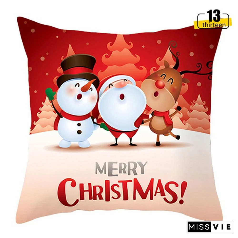 Newst Christmas Xmas Red Pillow Case Cover Santa Claus Cushion Cover Warm Autumn Winter Pillowcase Christmas Decorations For Home Year