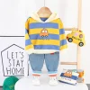 Kid Baby Boys Cloth Stripe Casual Hooded 2Pcs/sets