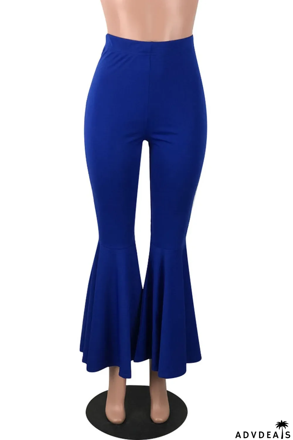 Orange venetian Elastic Fly Mid Solid Boot Cut Pants Bottoms