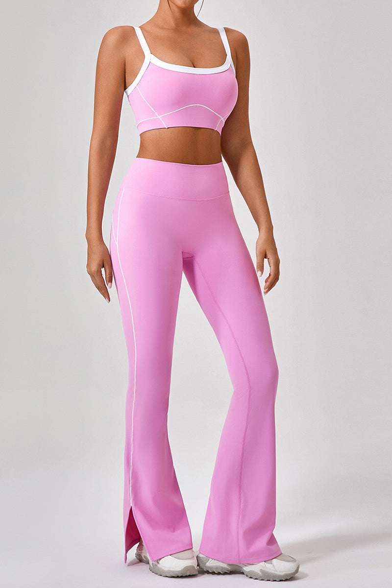 Split Flare Legging With Contrast Piping