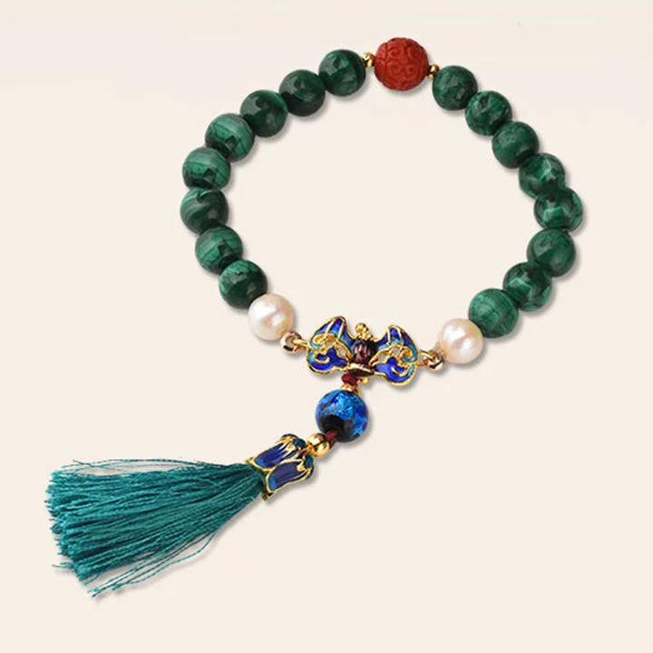 Calmness Tassel Malachite Cinnabar Bracelet