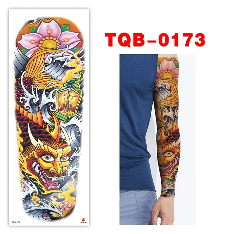 Full Arm Series Temporary Tattoo Full Arm Tattoo Sticker Lasting Waterproof Sweat Flower Arm Full Arm Tattoo Big Picture Sticker