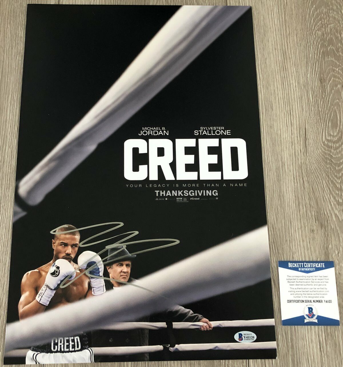 MICHAEL B. JORDAN SIGNED CREED 12x18 POSTER Photo Poster painting w/EXACT PROOF BECKETT BAS COA