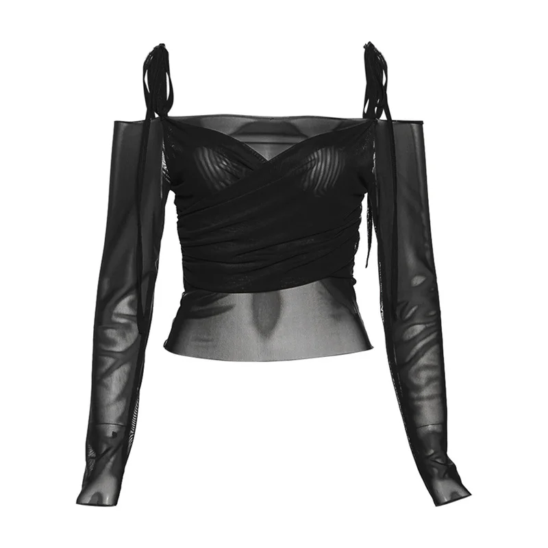 Uveng 2023 Summer New Women's Fashion Pure Color Slings Sexy Bare Back Repair Umbilly Long-Sleeved Vest