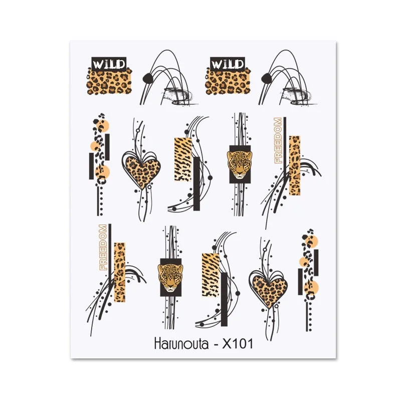 Harunouta Spring Water Nail Decal And Sticker Flower Leaf Tree Green Simple Summer DIY Slider For Manicuring Nail Art Watermark