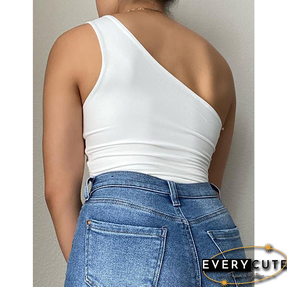 White Hollow Out Tie Knot Vest