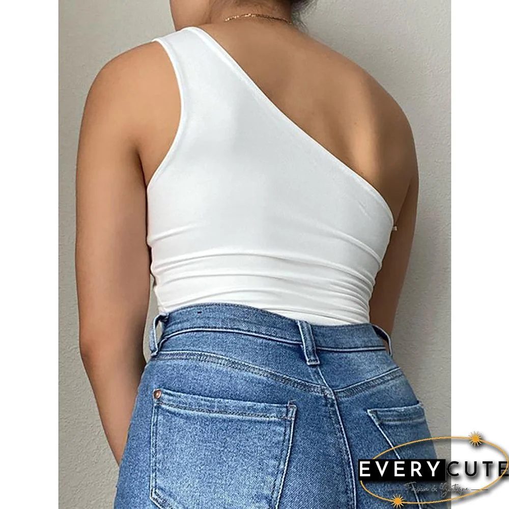 White Hollow Out Tie Knot Vest