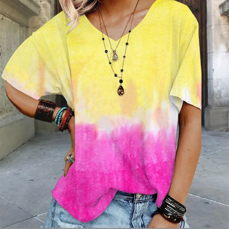 Summer Gradient Tie-Dye T-Shirt