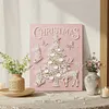 Christmas Tree 5D DIY Round Special Shaped Pearl Partial Drill Diamonds Dots Gem Art Kits with Wooden Frame Diamond Dots Paintings 30x40cm Diamonds Paintings Gem Art for Adults Beginners Home Decor