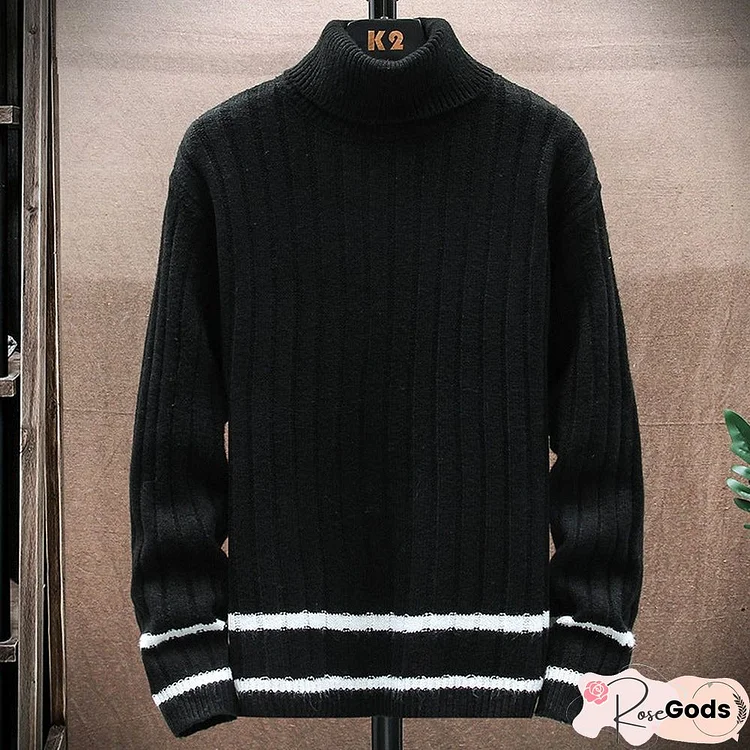 Men's High Neck Warm Sweater