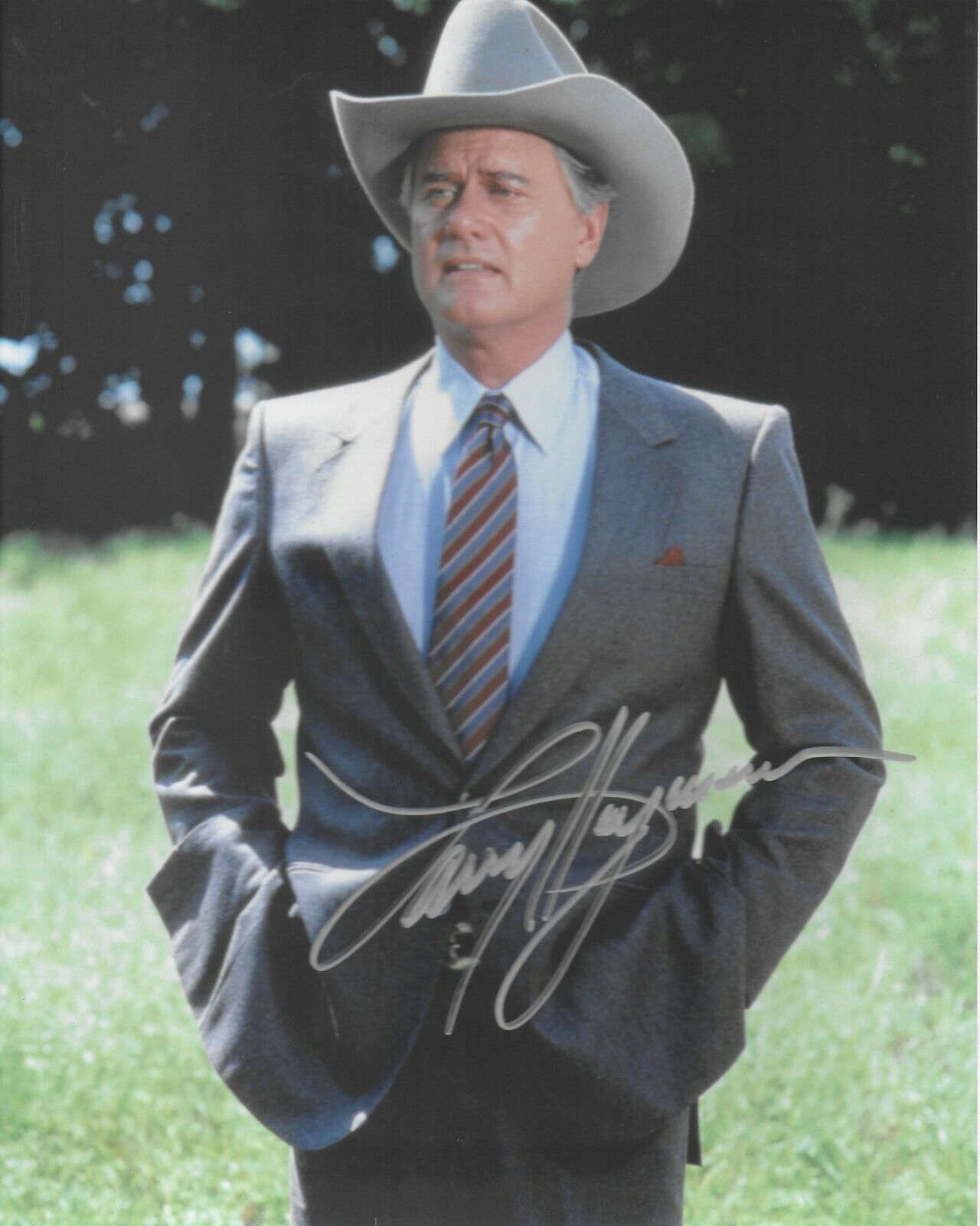 Larry Hagman Dallas Original Autographed 8X10 Photo Poster painting #9