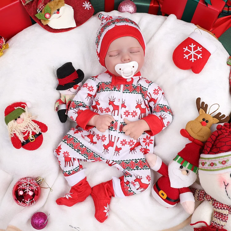 Babeside 17" Christmas Realistic Reborn Baby Doll Infant Sleeping Girl Twinnie