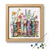 Flowers Books Partial 11CT DIY Beaded Cross Stitch Kits for Beginners Adults Home Wall Decor Cross Stitch Art and Crafts Kits 36x36cm tapestrymarket