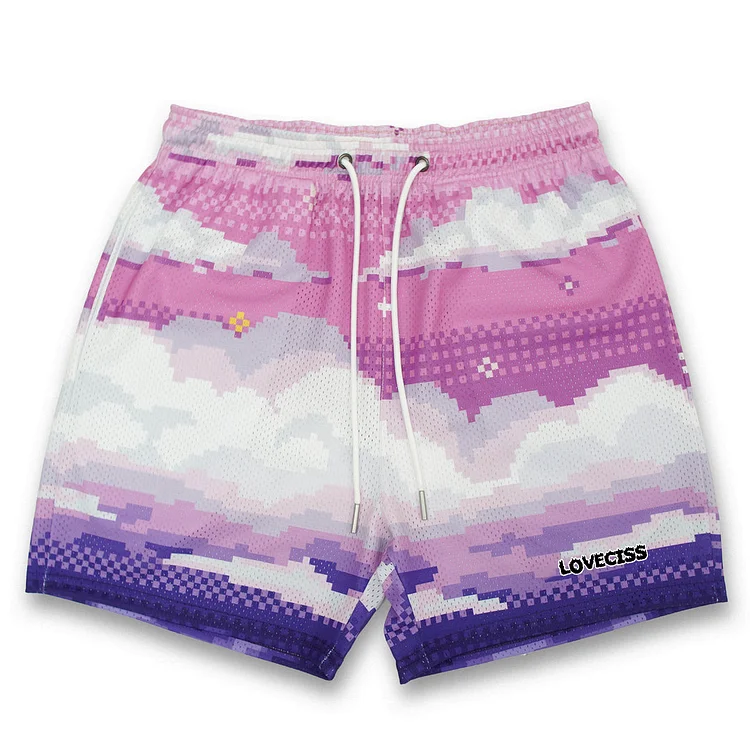 Gradient Sky Fundamental Printing Casual Mesh Shorts SOPULA