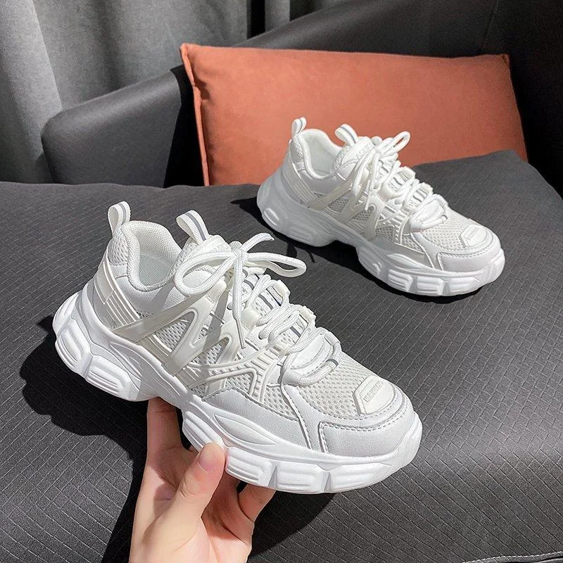 Height Increasing Women Chunky Shoes Women Dad Sneakers All Seasons Thick Sole Platform Shoes Non-slip Leisure Fashion Shoes
