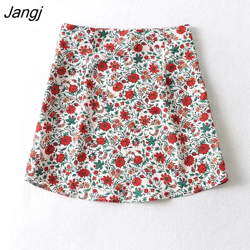Jangj Women Slip Mini Skirt In Floral Print Vintage Floral Print Mini Skirt