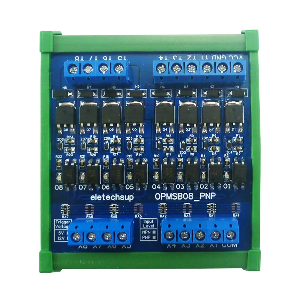 OPMSB08 8CH PWM Signal Amplifier NPN/PNP DC 3.3-24V 0-2kHz Logic Level Converter LED Driver 5A IO Current Amplifier Module