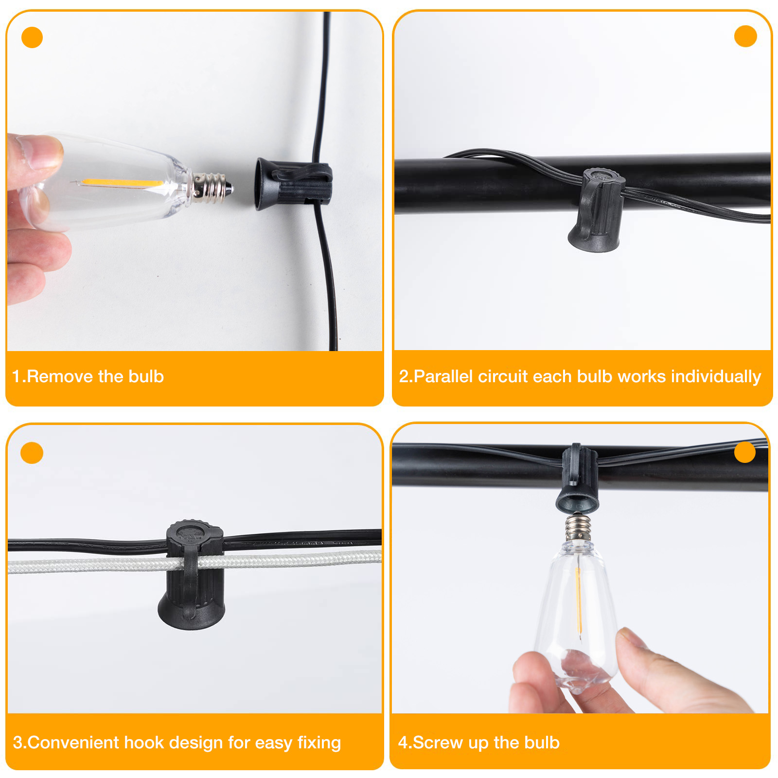 Tegooe LED Outdoor Dimmable String Lights - Shatterproof Weatherproof