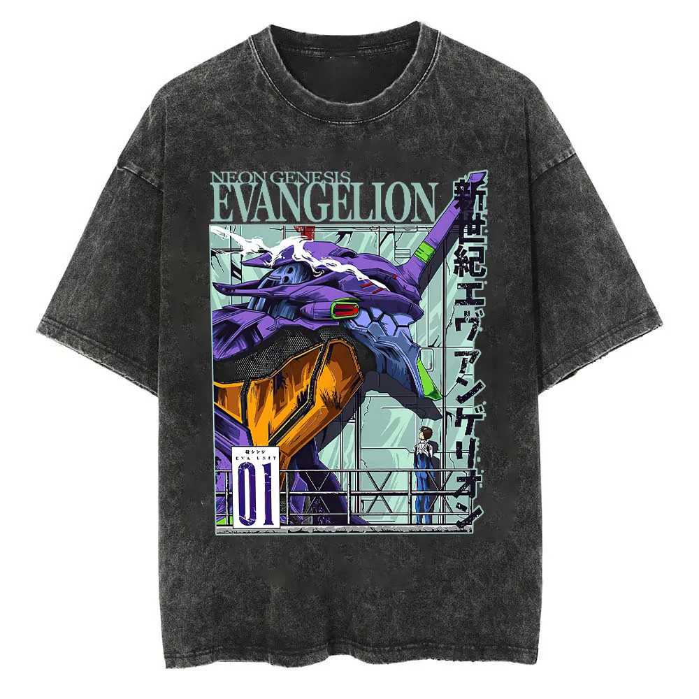 Neon Genesis Evangelion Printed Unisex Washed T-Shirt