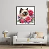 Rose Siamese Cat-11CT Stamped Cross Stitch 40*40cm/15.75*15.75in