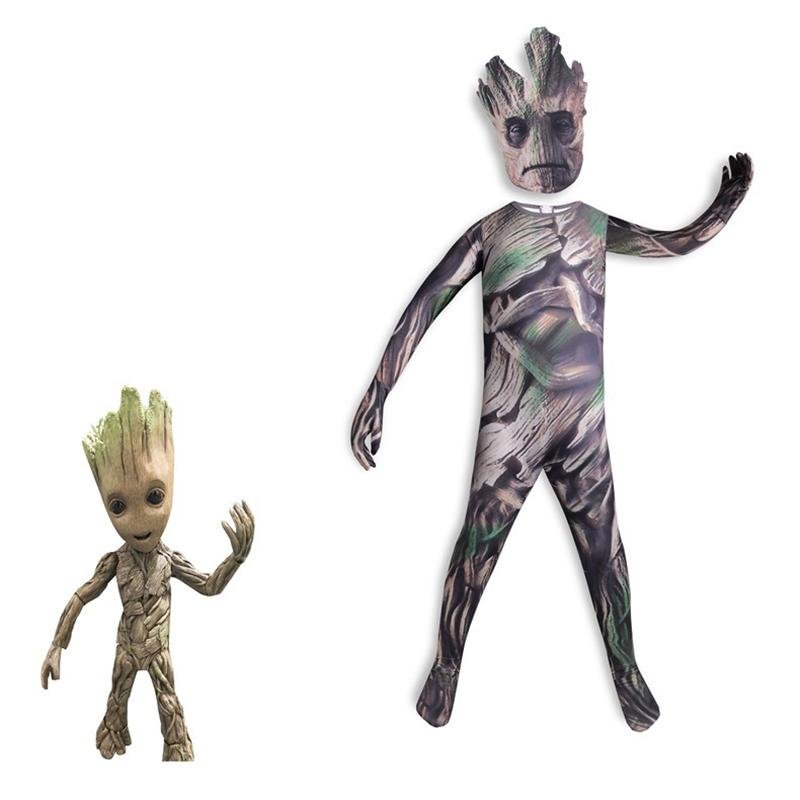 Groot Cosplay Costume Jumpsuit with Mask Outfits