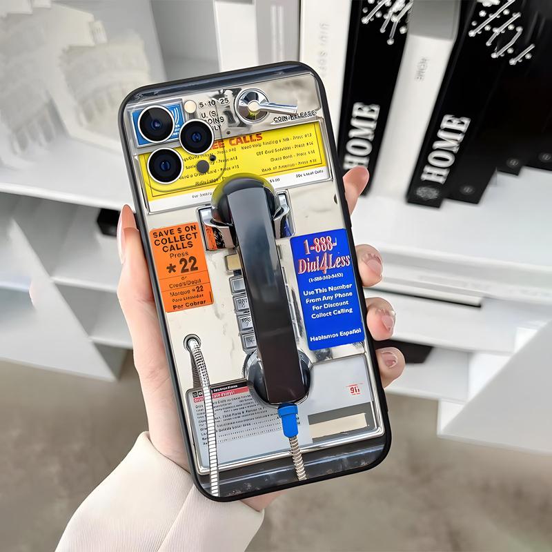 Vintage Phone Booth Pattern Phone Cases, Shockproof Phone Protective Cover, Phone Accessories Compatible with iPhone Protector Screen Protector iphone 13 case， iphone 11 cases， iphone 12 cases 1
