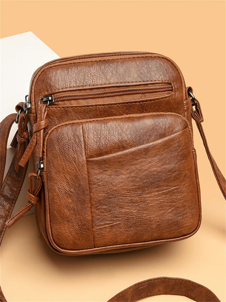 Portable Soft Leather Mini Crossbody Bag