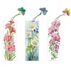 3Pcs Special Shape Flowers 5D DIY Diamond Painting Bookmark with Pendants