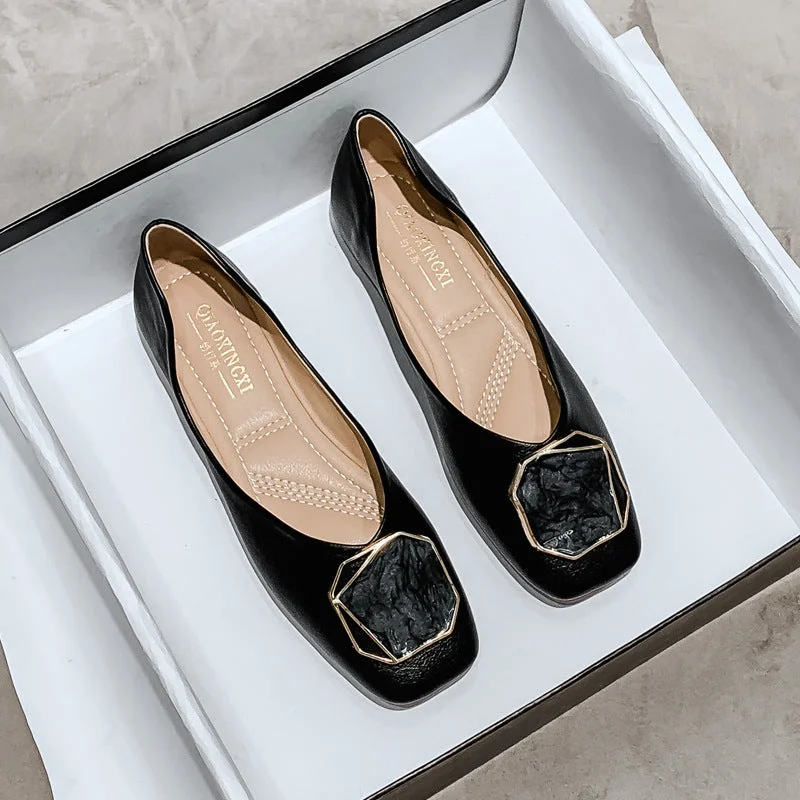 Square Shallow Mouth Gentle Woman's Shoe
