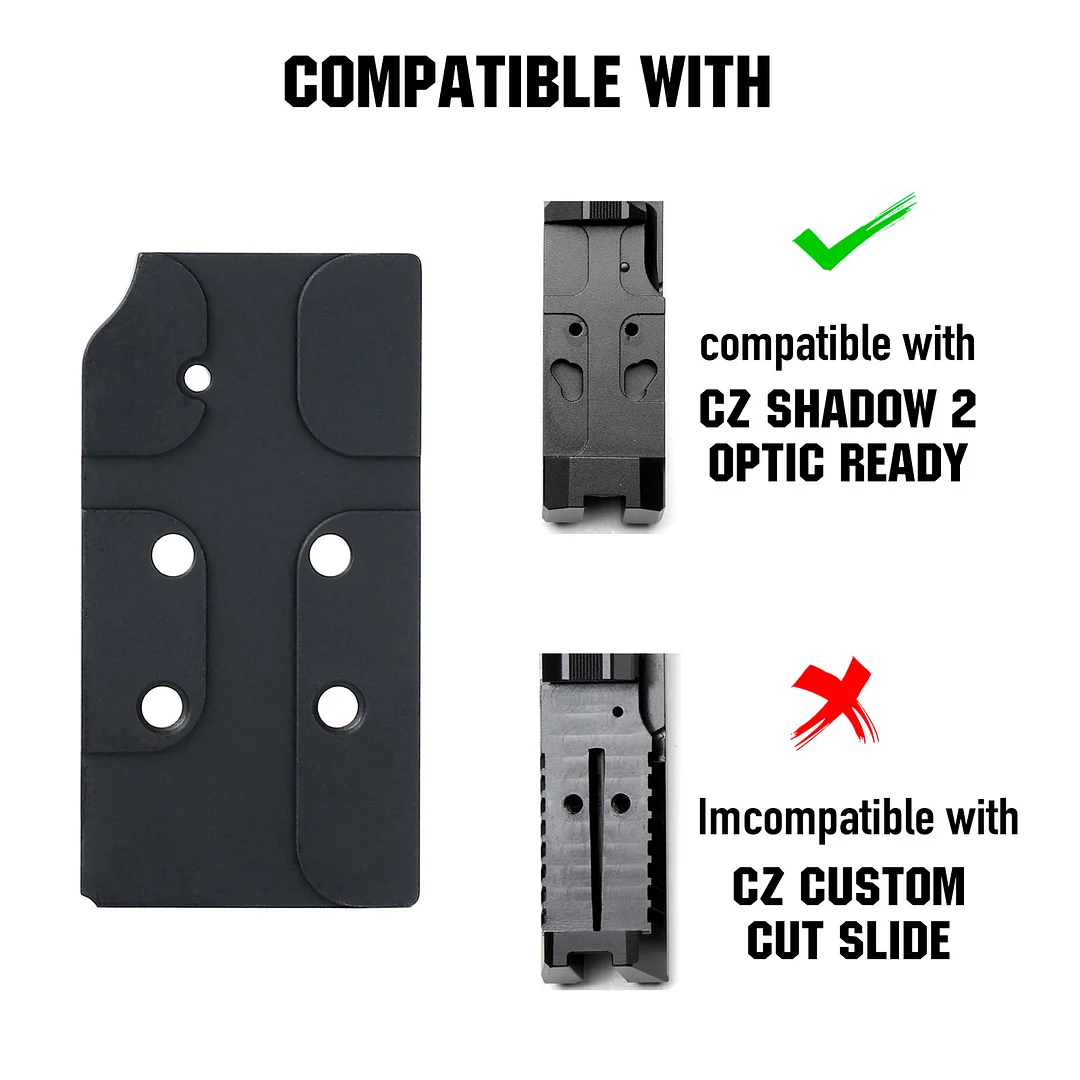 ohhunt&reg; CZ SHADOW 2 OR optic Adapter Plate for 407K 507K EPS RMSc RD-U1 RD-U3 RD-U5 CNC 7075-T6