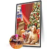 (40*60cm)Christmas Dog and Gifts - Full Round Drill Diamond Painting