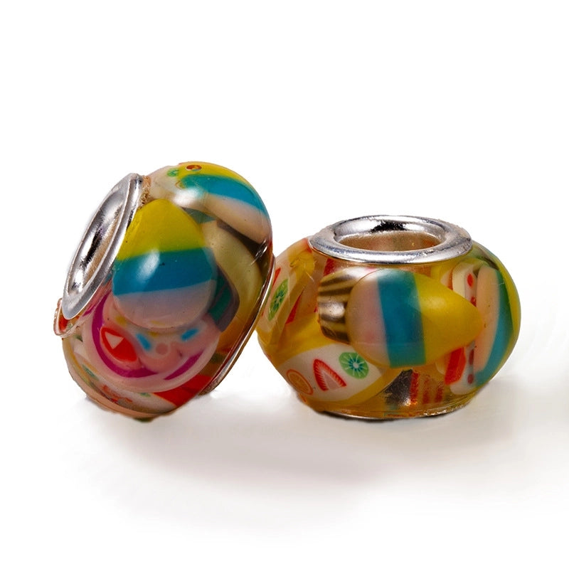 10 PCS/Package Arylic Color Block Beads