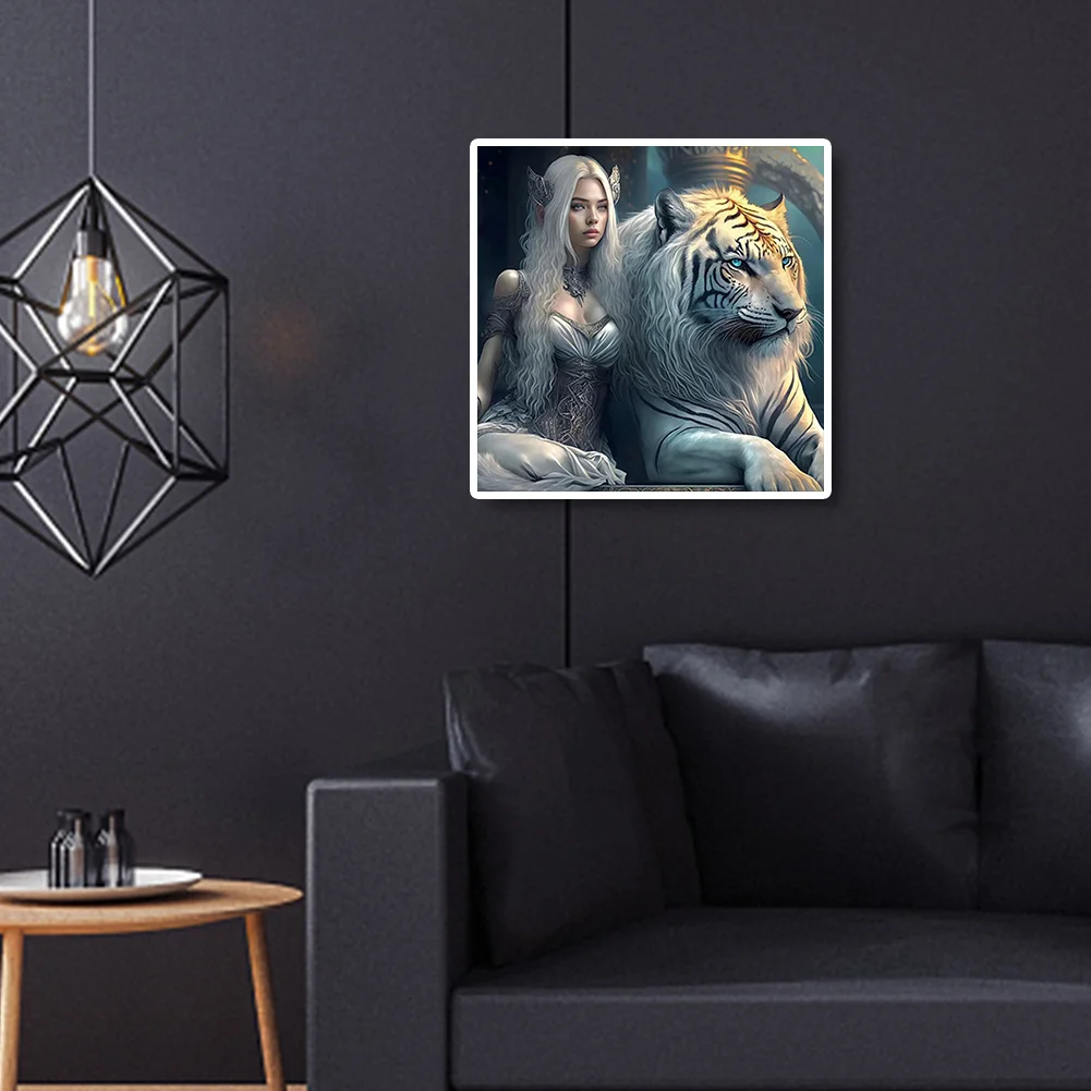 Diamond Painting - Full Round Drill - Beauty&Tiger(40*40cm)