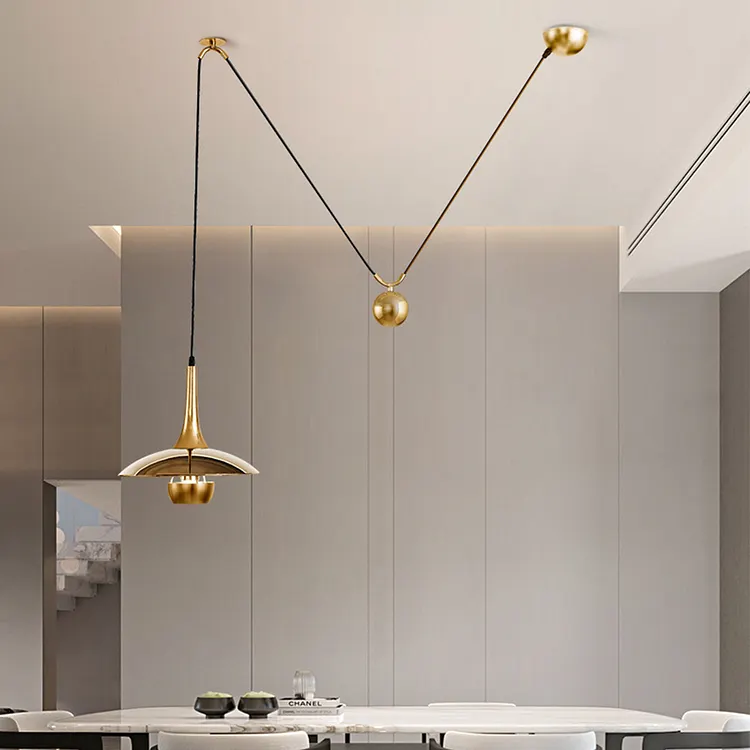 Modern Bauhaus UFO Shape Adjustable Lifting Pendant Light