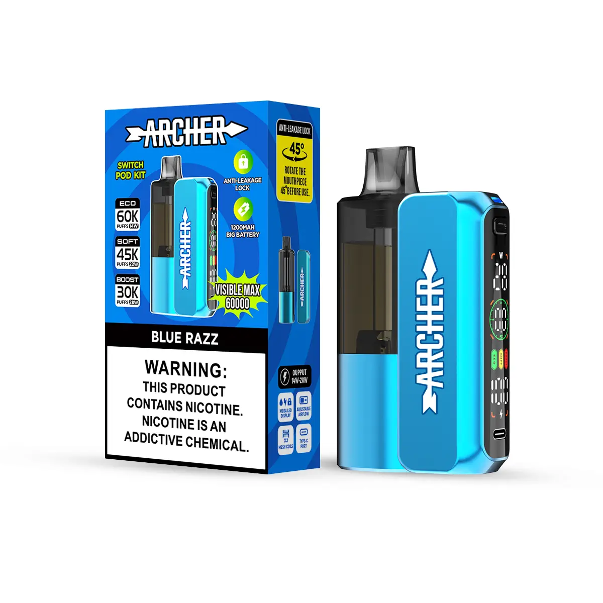 Vapmod Arhcher Visible Max 60000 Kit - Replaceable Pod Vape Best Vape