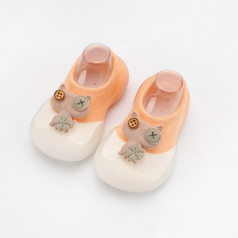 Baby Boys Girls Sock Shoes Autumn Non-slip Floor Socks Kids Soft Rubber Sole Toddler Shoes Socks Baby Socks with Rubber Soles