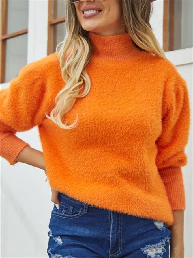 Women's Solid Color Long Sleeve Scoop Neck Top