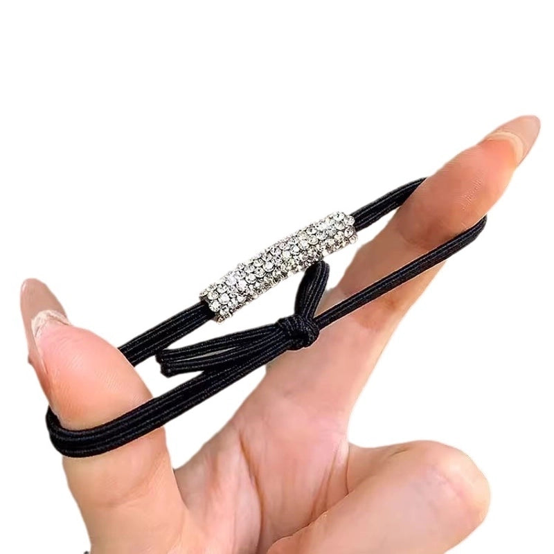 Internet Celebrity Super Flash Rhinestone Ponytail Buckle Rope High-grade Durable Ball Head Hair Band Small Rubber Band High Elasticity