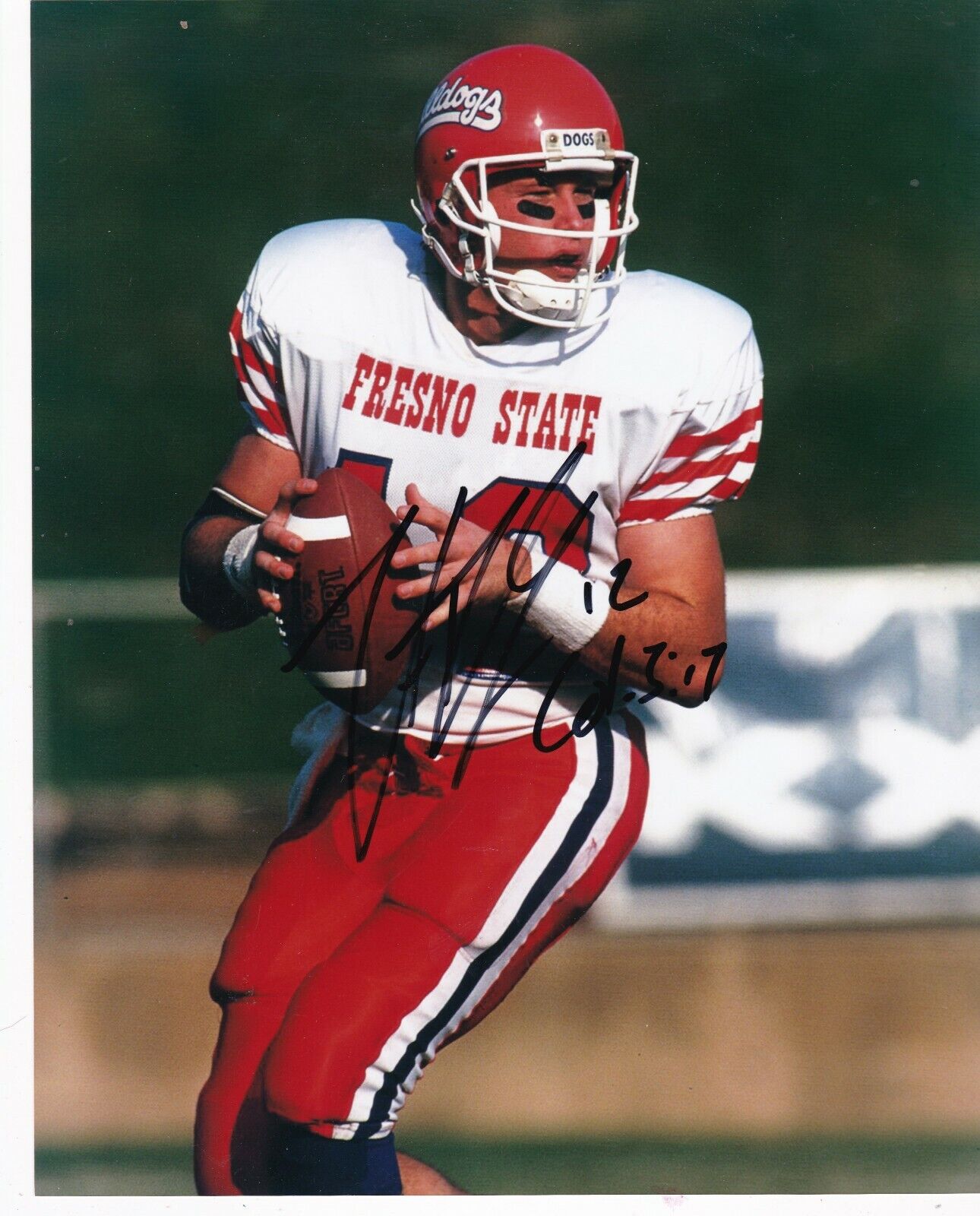 TRENT DILFER FRESNO STATE BULLDOGS ACTION SIGNED 8X10