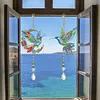 Hummingbird 5D Diamond Painting Suncatcher with Crystal Pendant, Double-Sided Hanging Wind Chime Kit for Adults | Garden Nature Patio Decor
