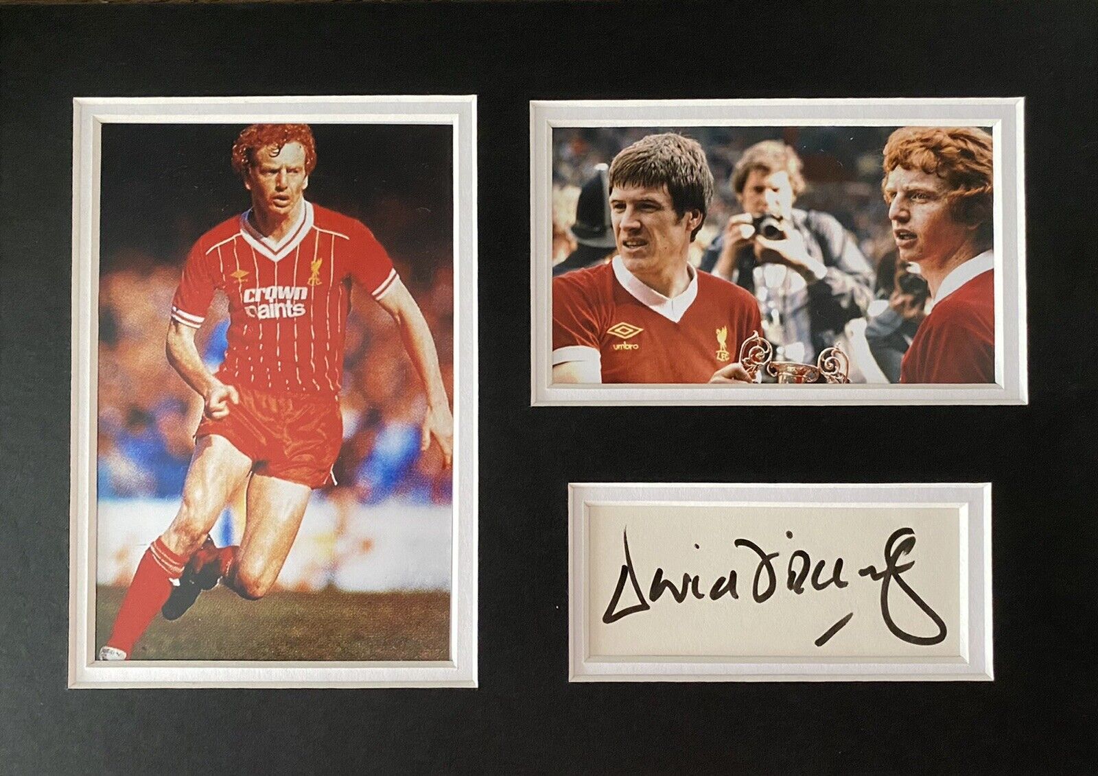 David Fairclough Hand Signed White Card In A4 Liverpool Mount Display