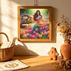 Tulip Garden Beaded Lady Special Shaped 5D DIY Partial Drill Diamond Painting Kits for Adults Beginners Home Decor Diamonds Dots Gem Art Kits Diamond Dots Paintings 11.81 X11.81inch