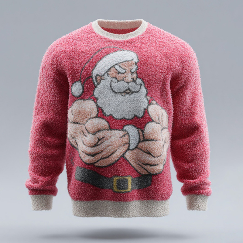 Men's Fun Santa Claus Muscle Ugly Sweater elevenforest