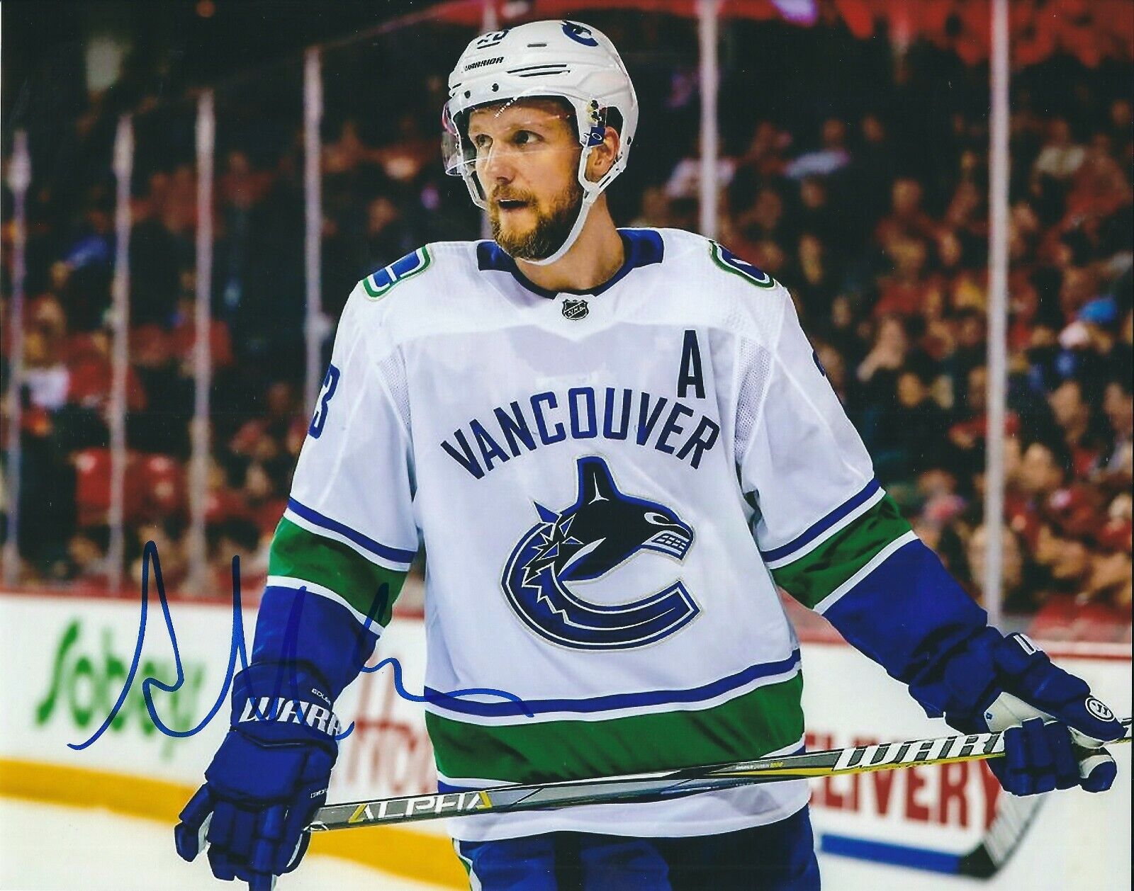 Autographed ALEXANDER EDLER Vancouver Canucks 8x10 Photo Poster painting - COA