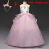 Unicorn Flower Girl Dress Wedding Party Rainbow Tutu Gown Birthday Dresses - honeylives