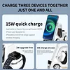 15W forklift three-in-one wireless charger suitable for Apple earbuds and watches