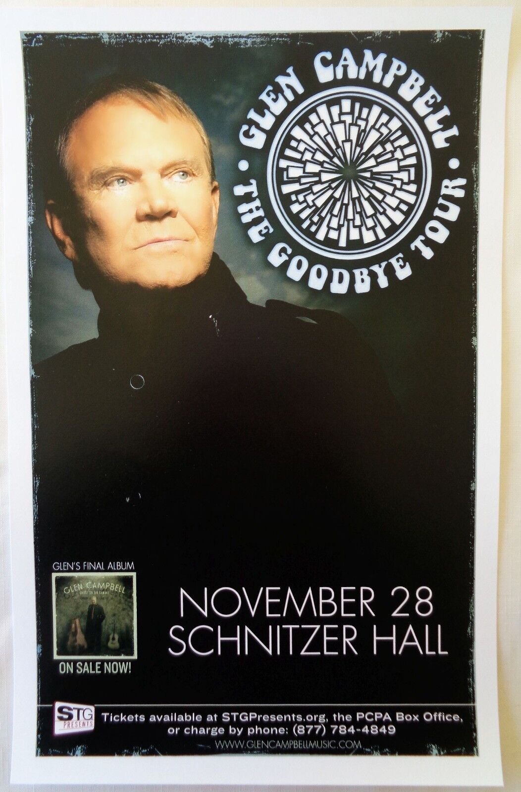 GLEN CAMPBELL 2012 Gig POSTER Goodbye Tour Portland Oregon Concert