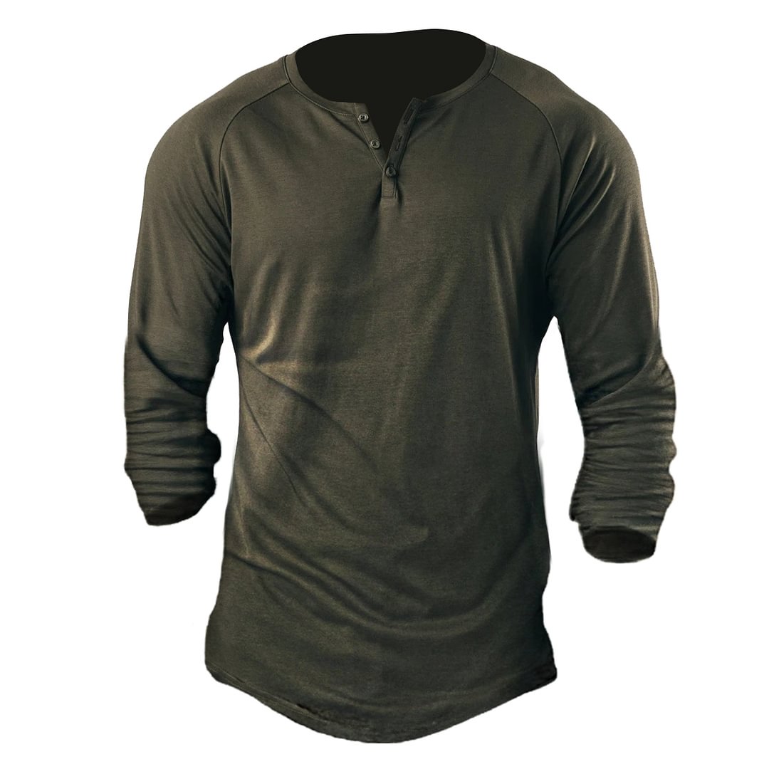 Men's Button Sweat Absorbent Breathable Cotton T-Shirt-Compassnice®